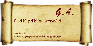 Gyöpös Arnold névjegykártya