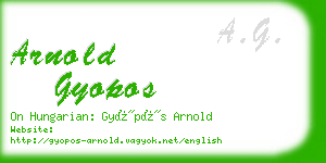 arnold gyopos business card